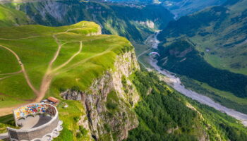 Jvari Pass — a scenic mountain pass in the Greater Caucasus, offering breathtaking views at over 2,395 meters.