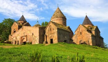 Sanahin Monastery — a 10th-century UNESCO site known for its medieval Armenian architecture.