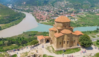 Jvari Monastery — a 6th-century UNESCO site overlooking Mtskheta, famed for its early Georgian Christian architecture.