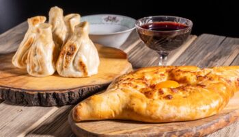 juicy khinkali and delicious Imeretian khachapuri